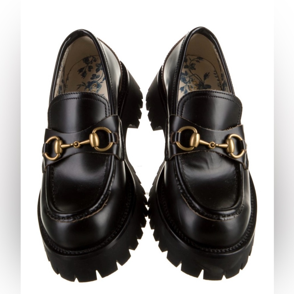 Gucci Women’s leather lug sole loafer